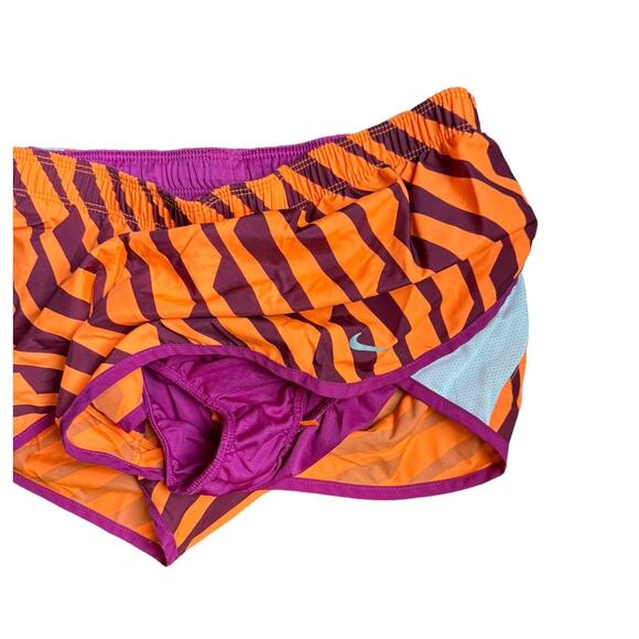 Nike Dri-Fit Striped Orange and Purple Running Shorts Size S - Picture 2 of 6